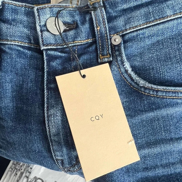CQY Friend Los Angeles High-Rise Straight Leg Jeans Blue Size 24 - Picture 4 of 12